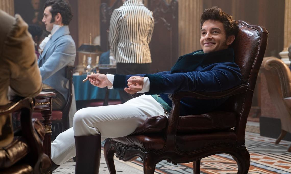 Anthony Bridgerton sitting in a chair