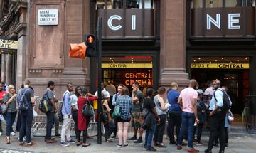 Image of people waiting outside Picturehouse Central
