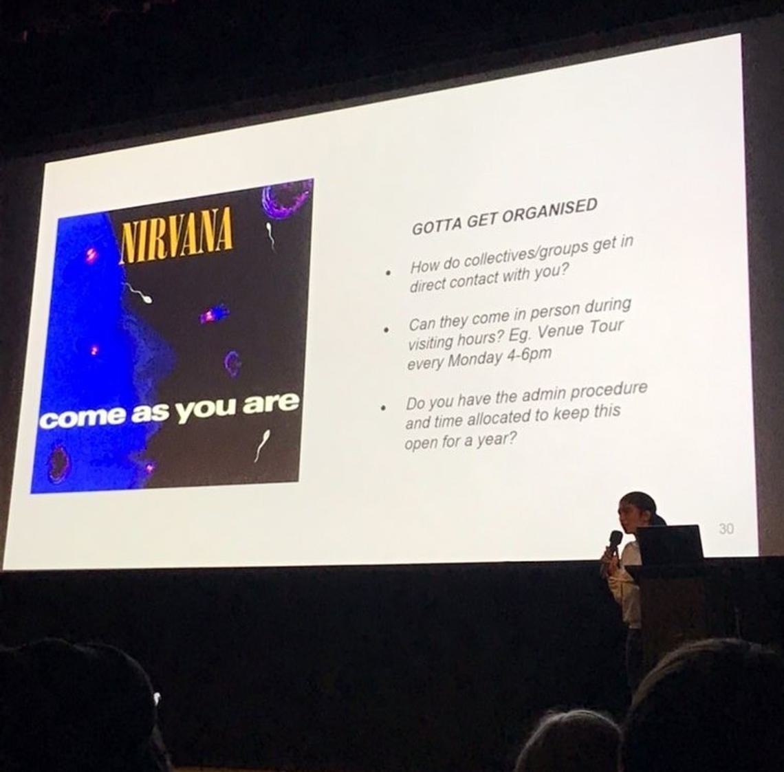 Caroline Wilson presenting, UNDRLNDN