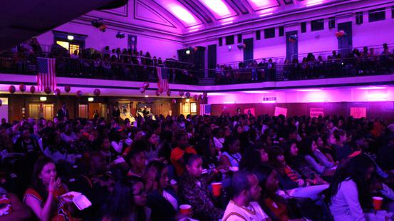 A cinema audience at a Film Hub London event