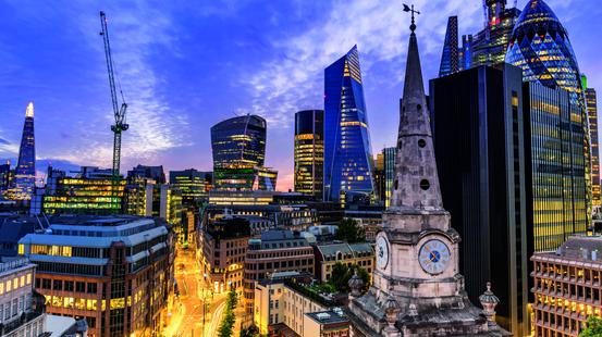 London evening skyline
