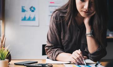 Woman working at a desk