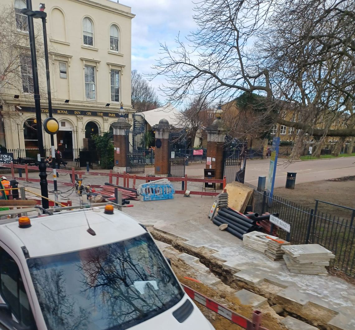 Road construction works for The Grid Project