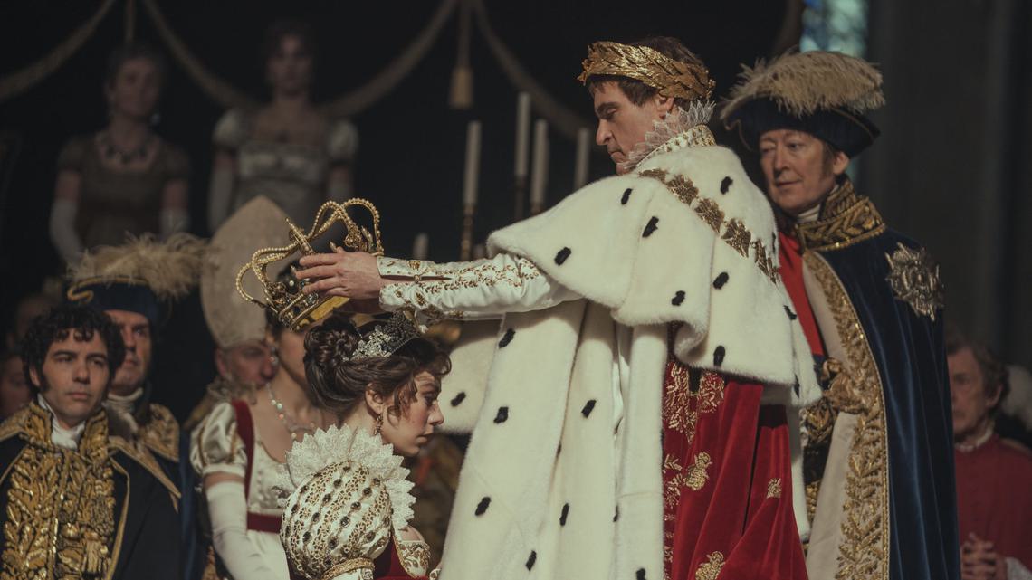 Vanessa Kirby and Joaquin Phoenix in "Napoleon'', Apple TV.