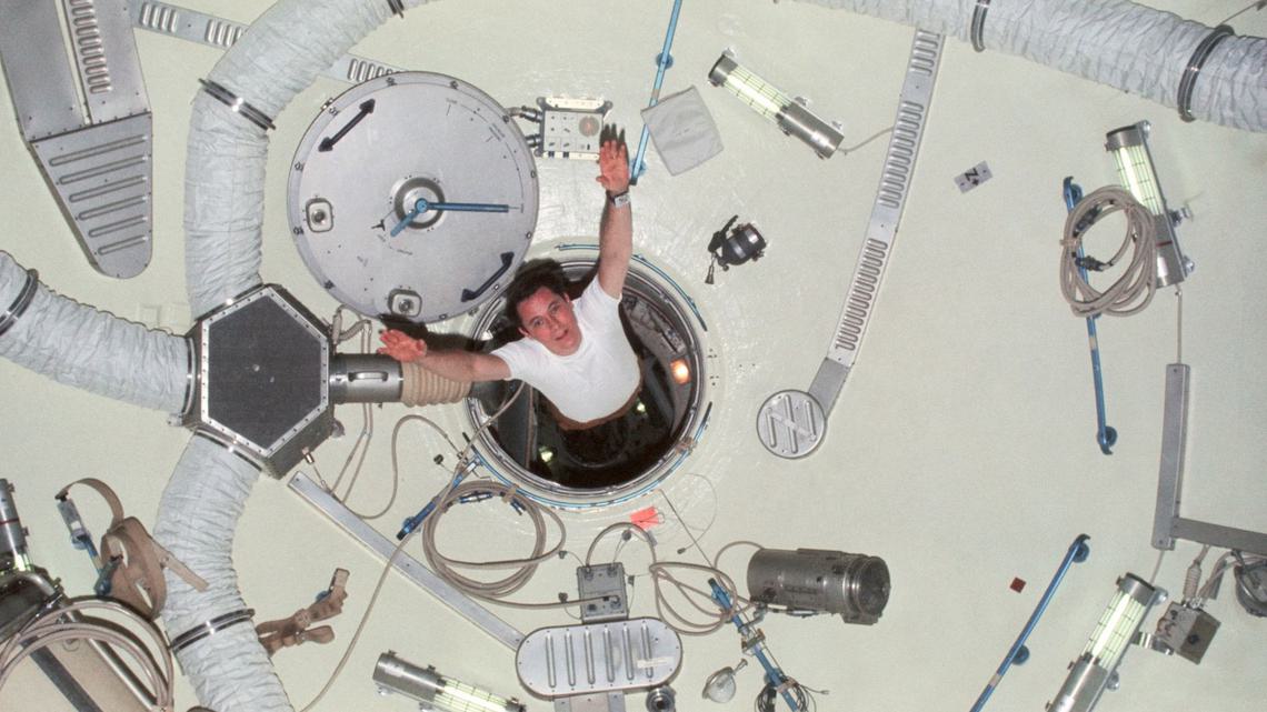 Research Image for Graeme Arnfield, 'Zero Gravity Resistance'. Courtesy of Johnson Space Centre, NASA
