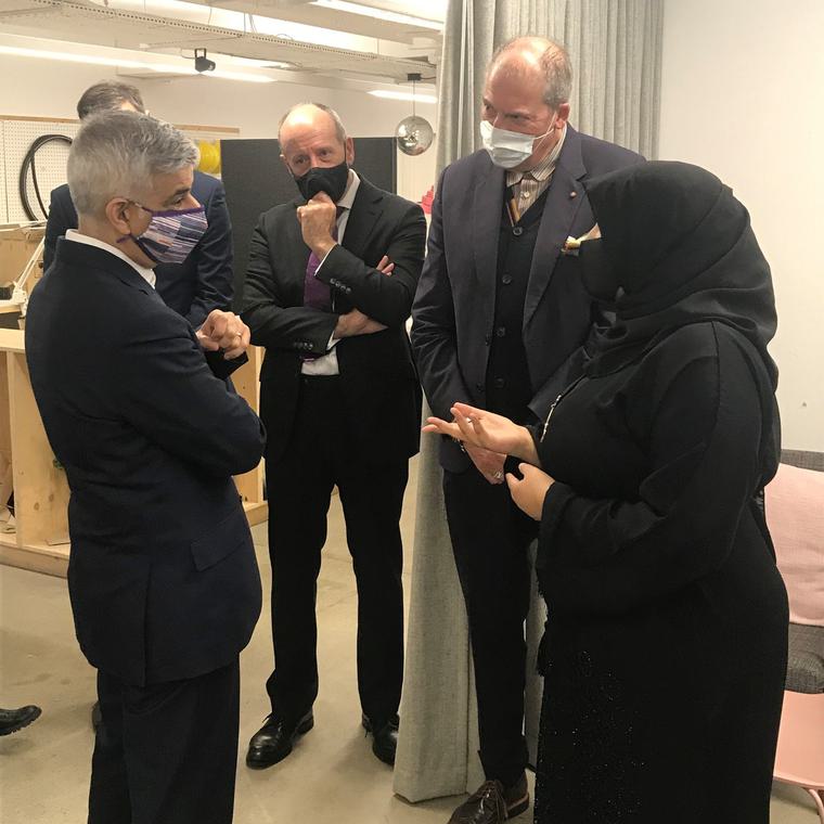 Mayor of London, Sadiq Khan, Film London CEO Adrian Wootton OBE and Om-Kalthoom at Academies Programme Launch