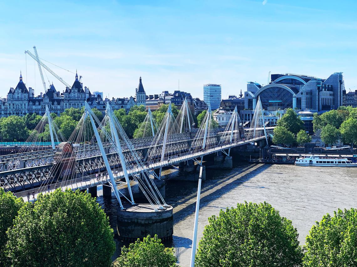 Skyline of Southbank, London, consisting of river and buildings
