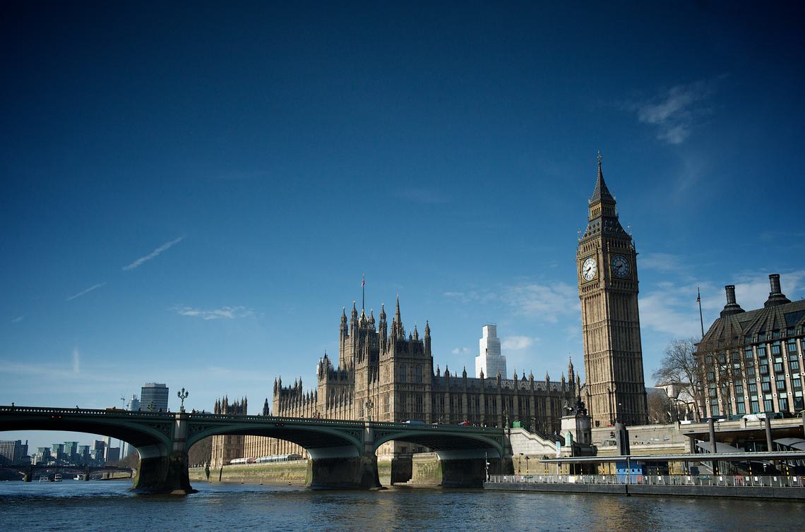 Establishing shot of Westminster