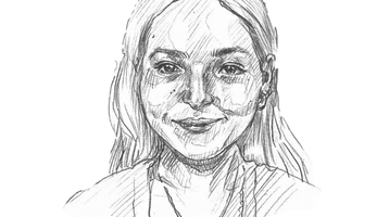 Headshot of Mellia Frateantonio, sketched