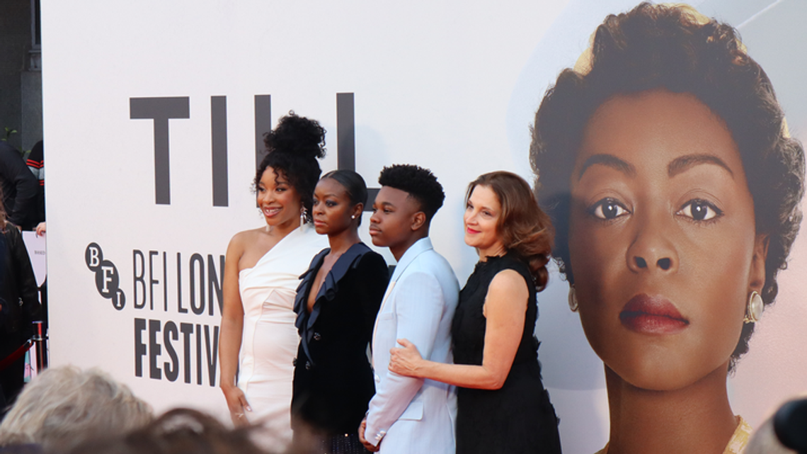Left to right - Chinonye Chukwu, Danielle Deadwyler, Jalyn Hall and Barbara Broccoli on the red carpet for the Mayor of London's Gala screening of Till